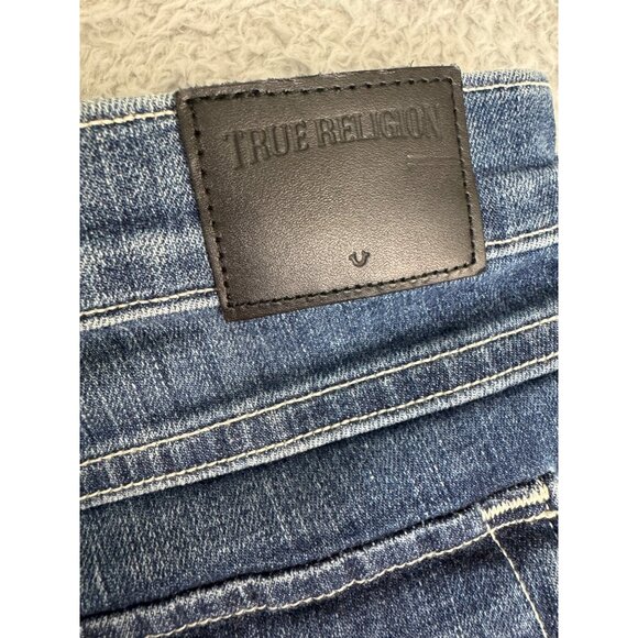 True Religion Womens Low-Rise Keira Denim Shorts Size 27 Distressed Frayed Hem N - Picture 12 of 16